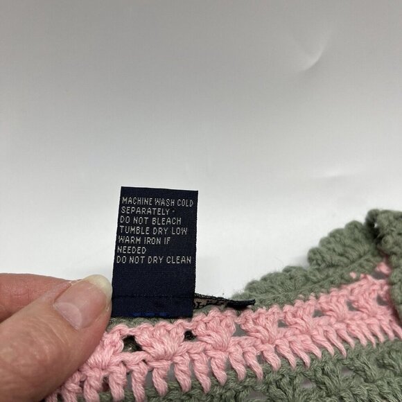 Boston Proper Crochet Cardigan Sweater M Cropped One Button Granny Cottagecore - Picture 7 of 10